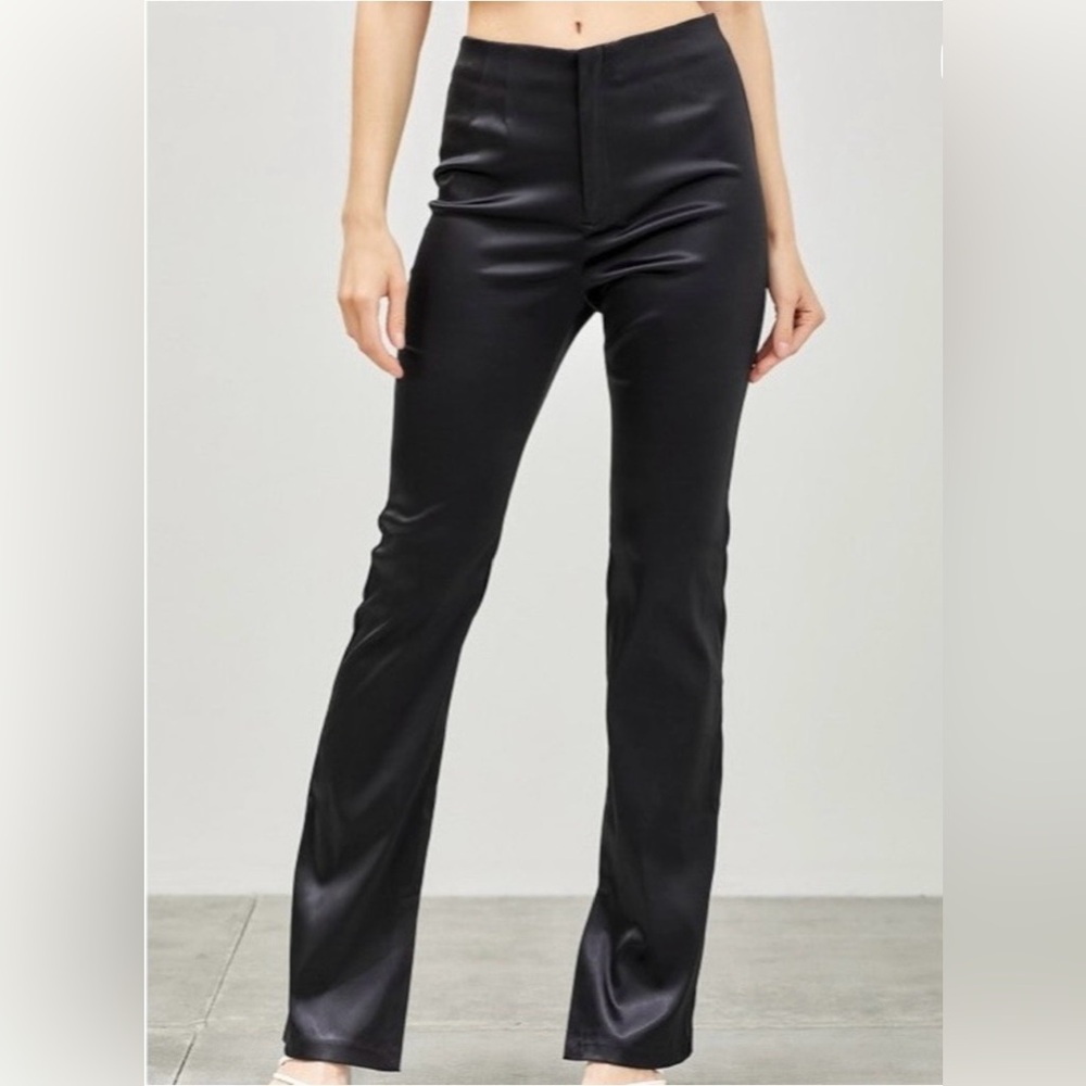 Vintage Wilson’s Leather Black High Waist Straight Leg Pants Grunge Biker 90’s